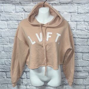 Live Fit cropped pullover hoodie | peach color | size small